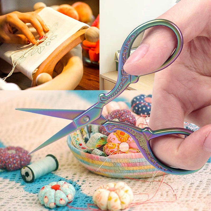 BIHRTC 3.6 Inch Mini Embroidery Scissors Sewing Crafting Stainless Steel Sharp Tip Scissors Shears for Needlework Threading Craft Art Work DIY Tools Cross Sticth - Image 5